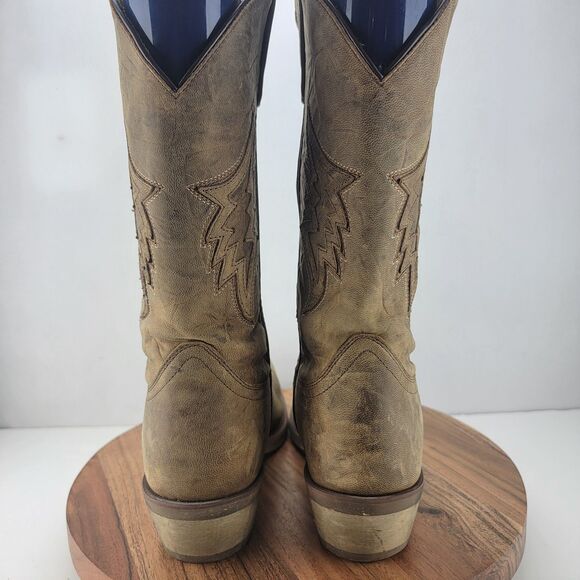 Laredo Mens Size 10 Nico Taupe Brown Square Toe Western Work Boots 68398 - Picture 6 of 10